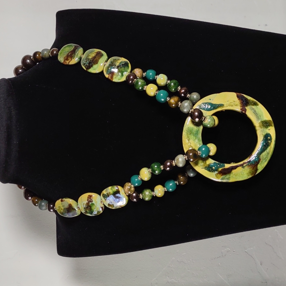 Artisan Handcrafted Mixed Media Necklace